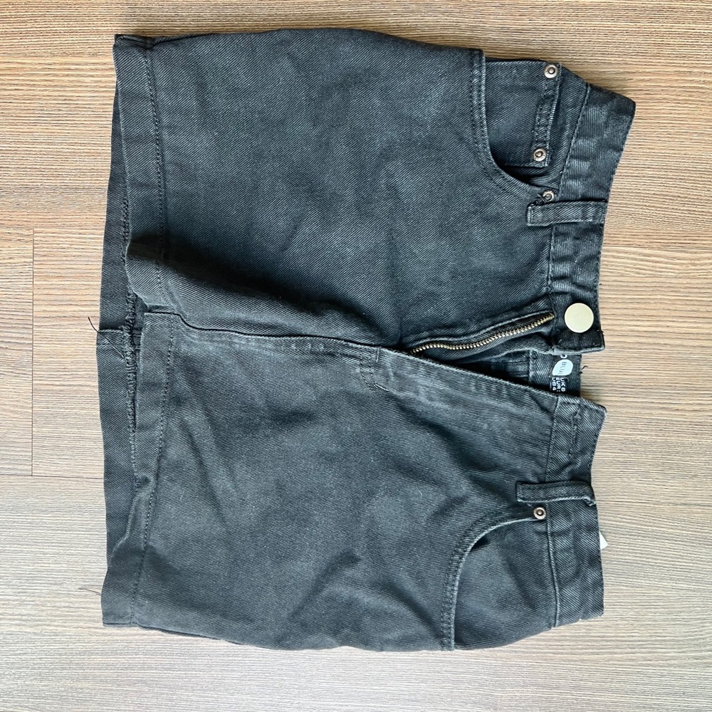 Boohoo Black Denim Mini Skirt